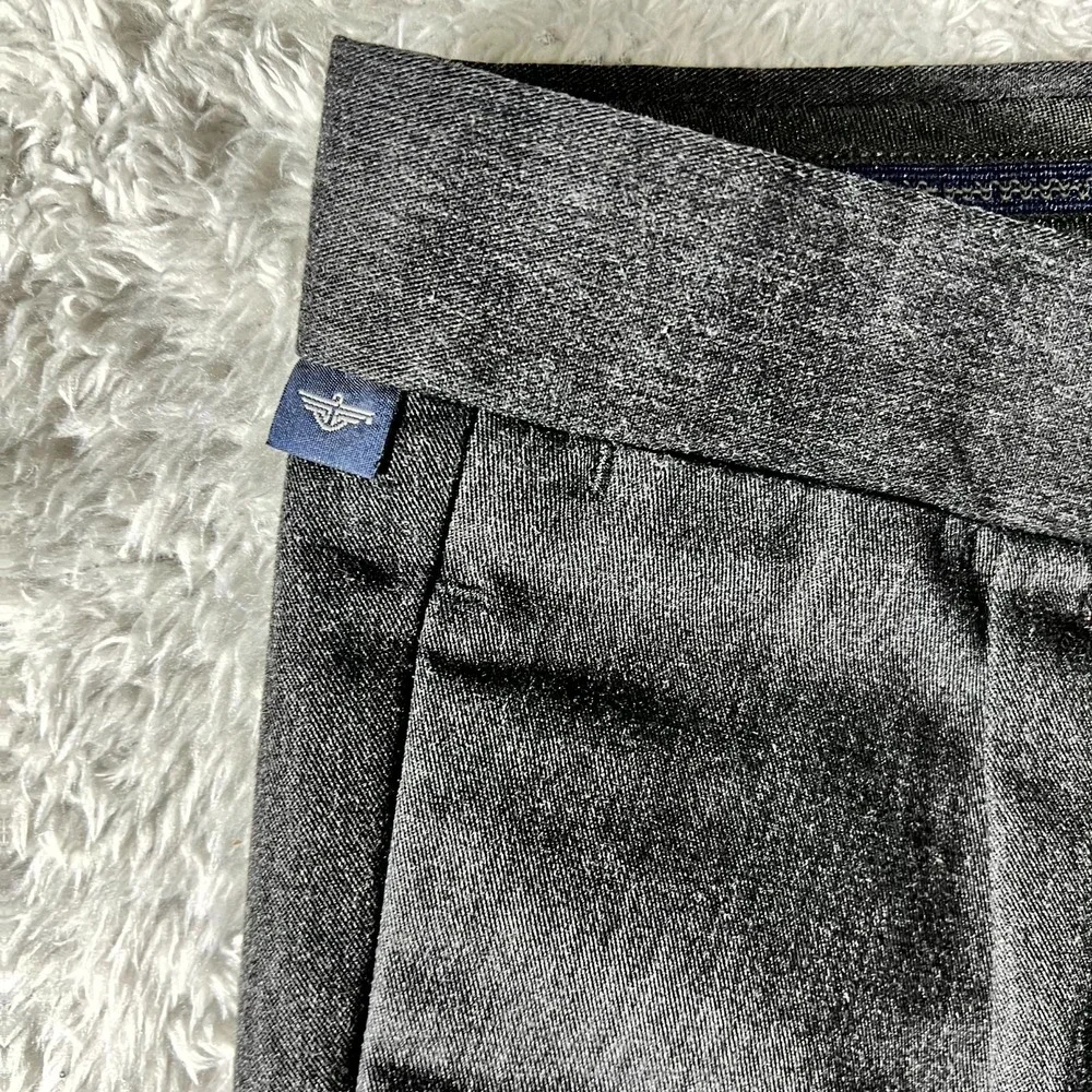 Dockers Dress Pants Men 33 Black Pleated Straight Leg Cuffed Hem Formal Business